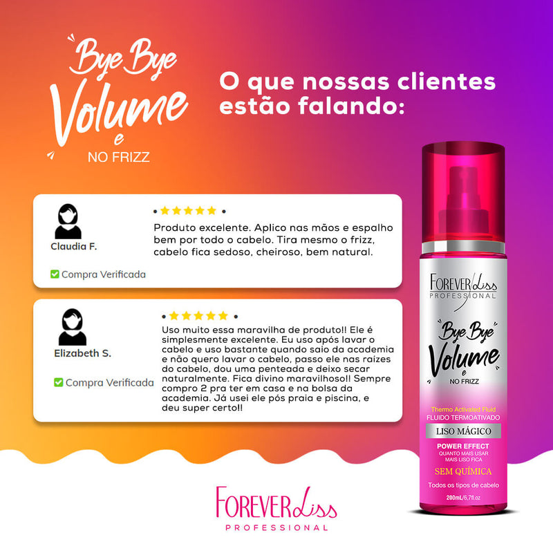 Combo 2 Bye Bye Volume e No Frizz Liso Mágico 200ml