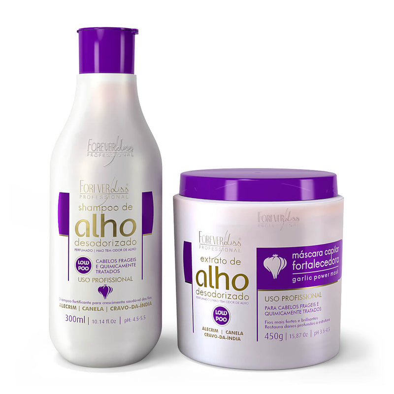 Kit Fortificante Capilar com Shampoo de Alho 300ml e Máscara 450g