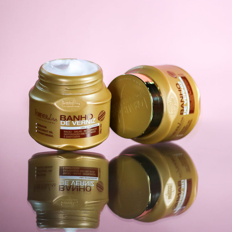 Kit Especial Banho de Verniz Forever Liss com Shampoo 300ml Máscara 250g