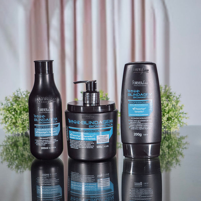 Kit Shampoo, Condicionador e Máscara Blindagem Capilar Forever Liss