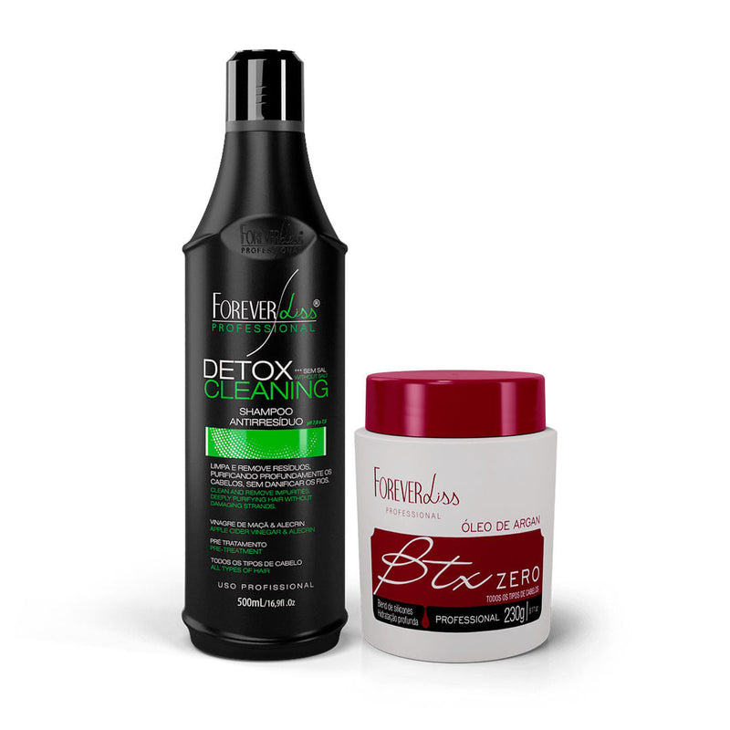 Kit Shampoo Detox com Máscara Volume Zero Argan Oil Forever Liss