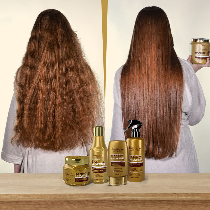 Kit Especial Banho de Verniz Forever Liss com Shampoo 300ml Máscara 250g