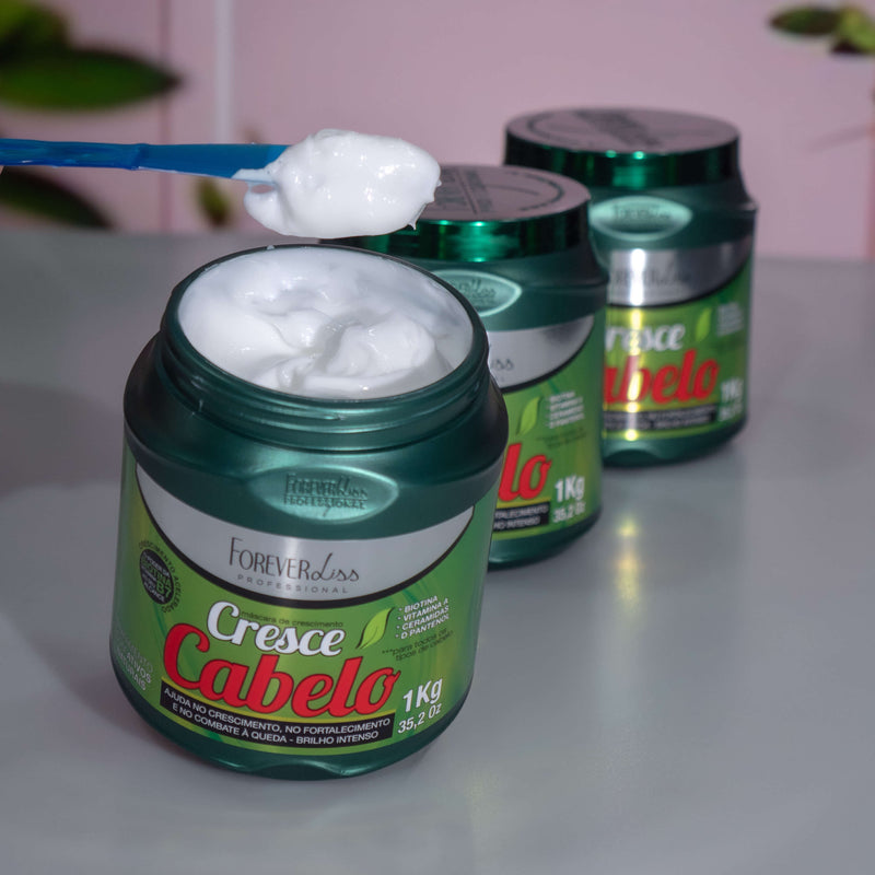 Kit Cresce Cabelo com Shampoo, Máscara 250g e Leave-in Forever Liss
